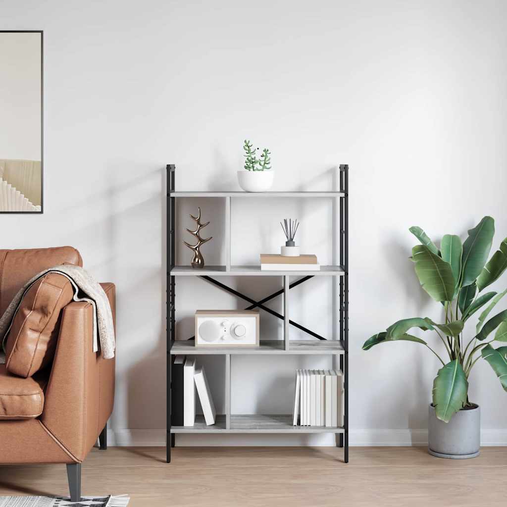 Bookshelf Grey Sonoma 75 x 30 x 123.5 cm Engineered Wood