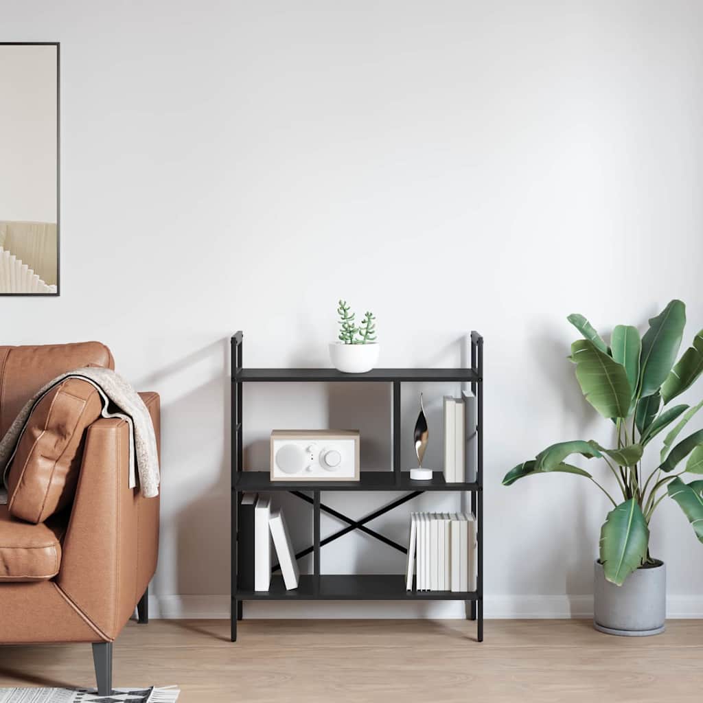 Bookshelf Black Oak 75 x 30 x 91 cm Engineered Wood