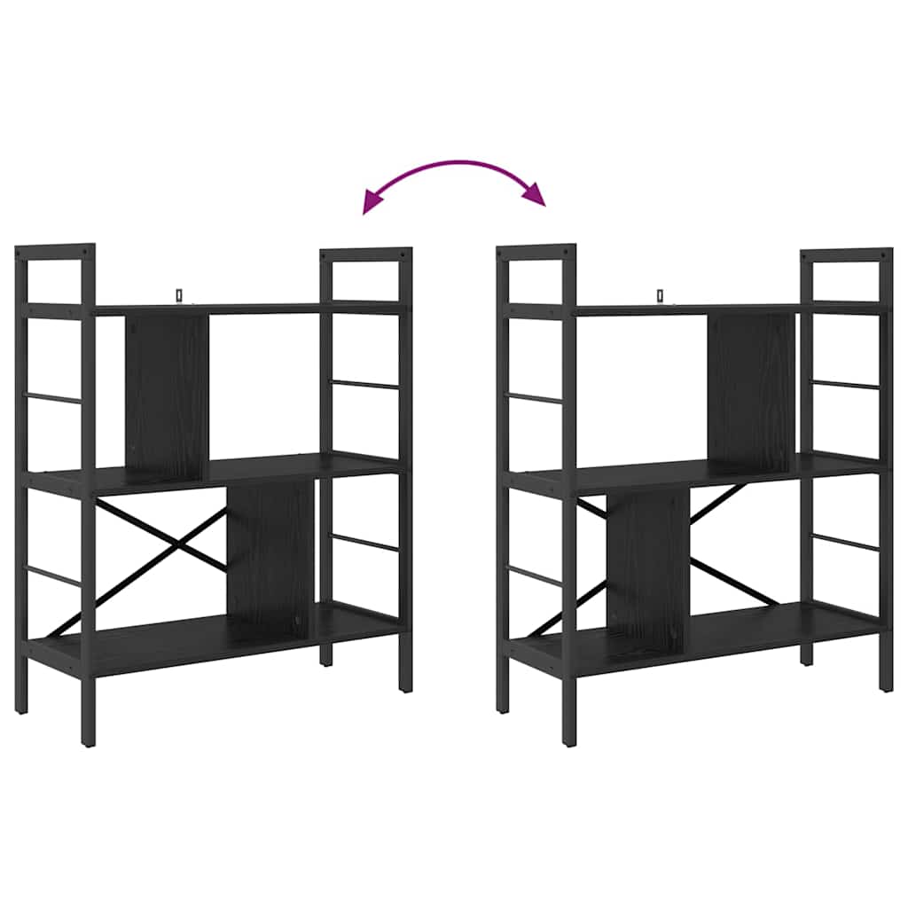 Bookshelf Black Oak 75 x 30 x 91 cm Engineered Wood