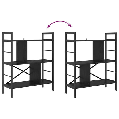 Bookshelf Black Oak 75 x 30 x 91 cm Engineered Wood