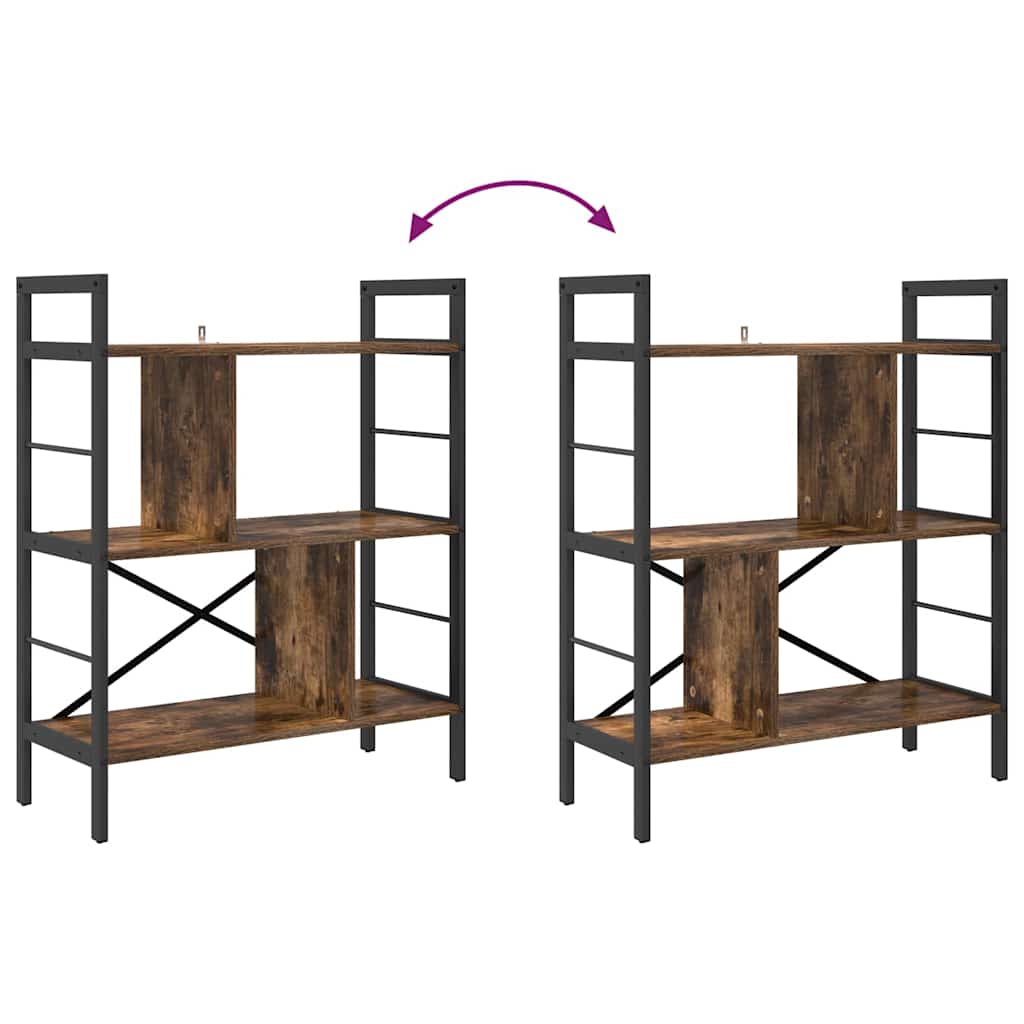 Bookshelf Smoked Oak 75 x 30 x 91 cm Engineered Wood