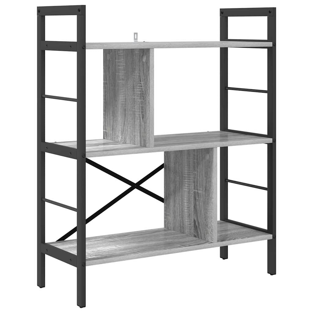 Bookshelf Grey Sonoma 75 x 30 x 91 cm Engineered Wood