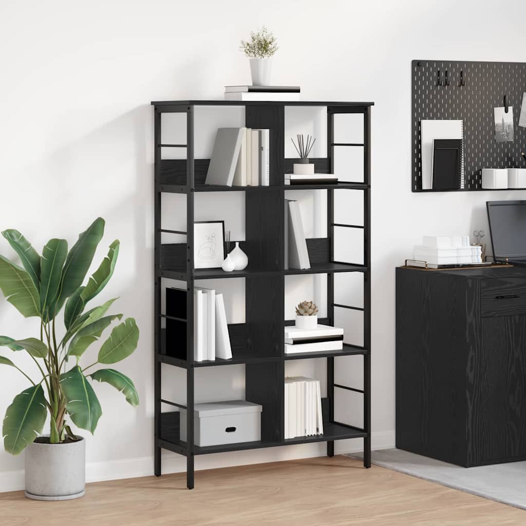 Bookshelf 8-Tier 82 x 32 x 144.5 cm Engineered Wood Black Oak