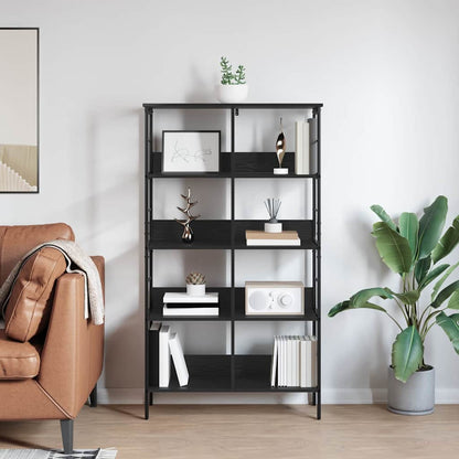 Bookshelf 8-Tier 82 x 32 x 144.5 cm Engineered Wood Black Oak
