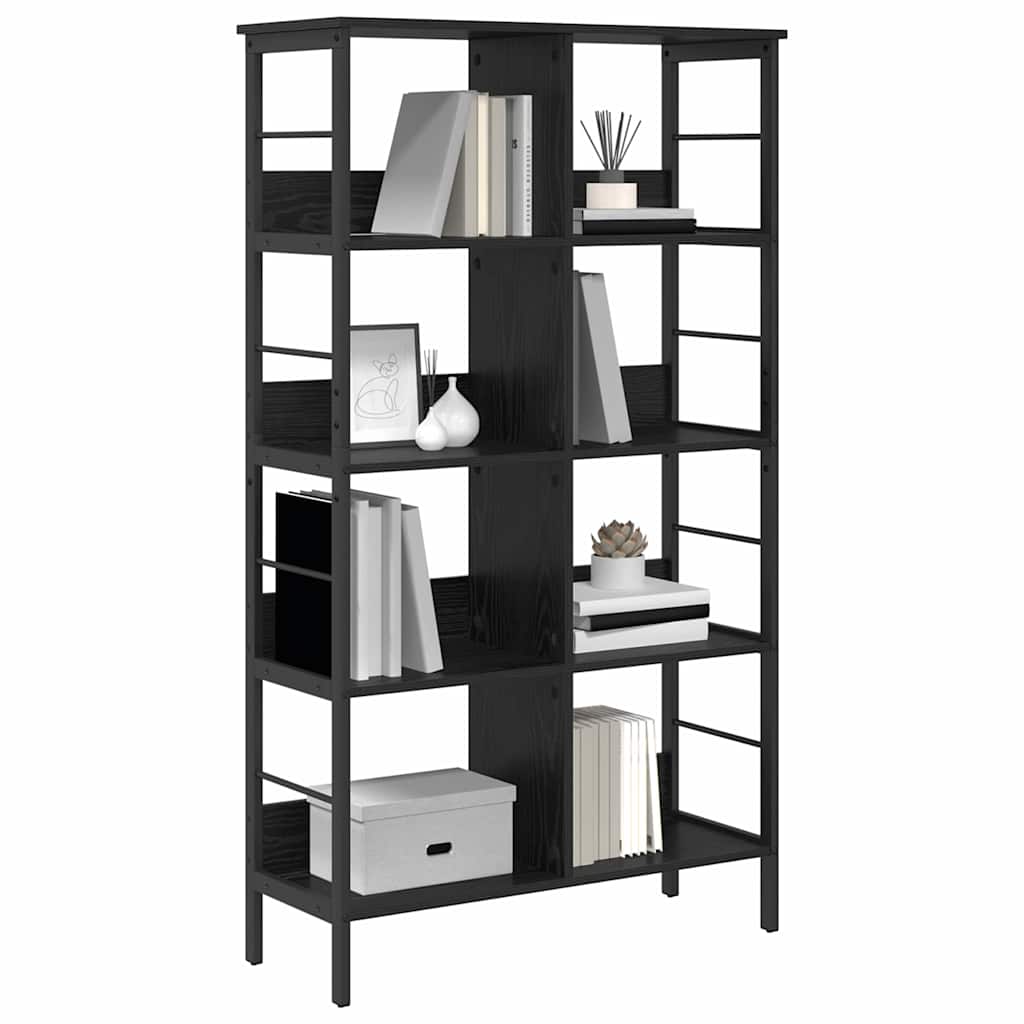 Bookshelf 8-Tier 82 x 32 x 144.5 cm Engineered Wood Black Oak