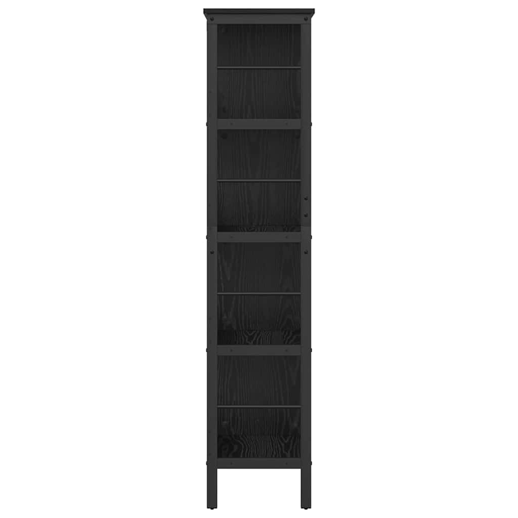 Bookshelf 8-Tier 82 x 32 x 144.5 cm Engineered Wood Black Oak