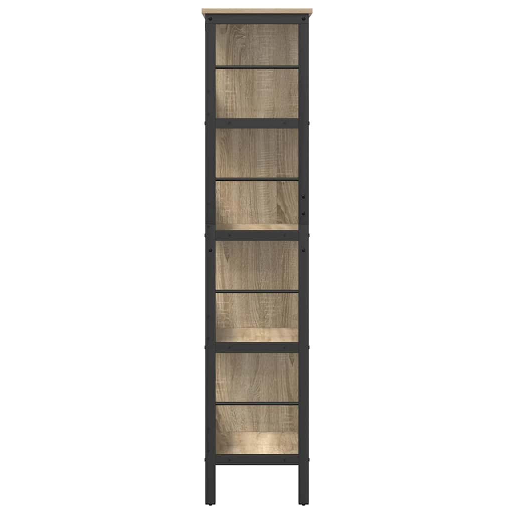 Bookshelf 8-Tier 82 x 32 x 144.5 cm Engineered Wood Sonoma Oak