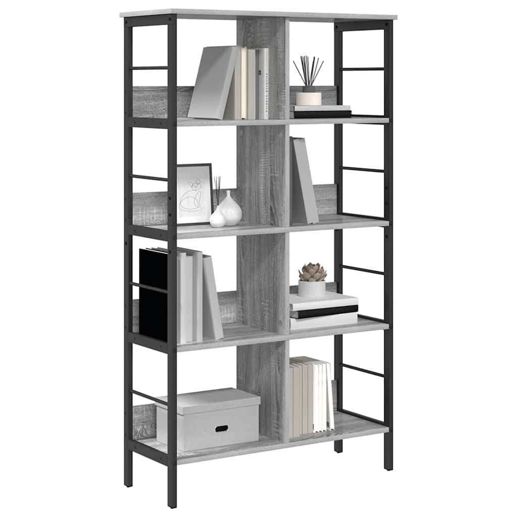 Bookshelf 8-Tier 82 x 32 x 144.5 cm Engineered Wood Grey Sonoma