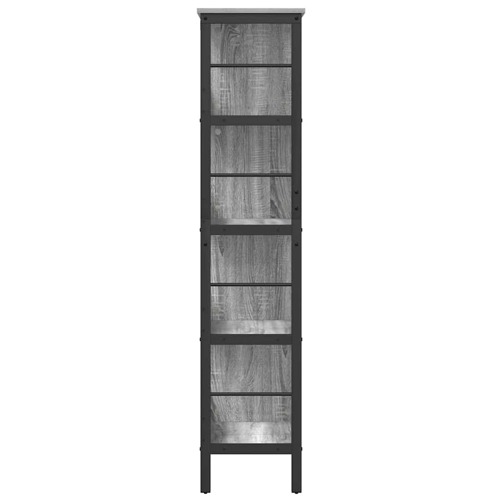 Bookshelf 8-Tier 82 x 32 x 144.5 cm Engineered Wood Grey Sonoma