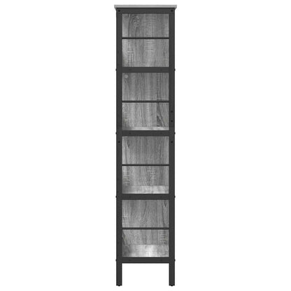 Bookshelf 8-Tier 82 x 32 x 144.5 cm Engineered Wood Grey Sonoma