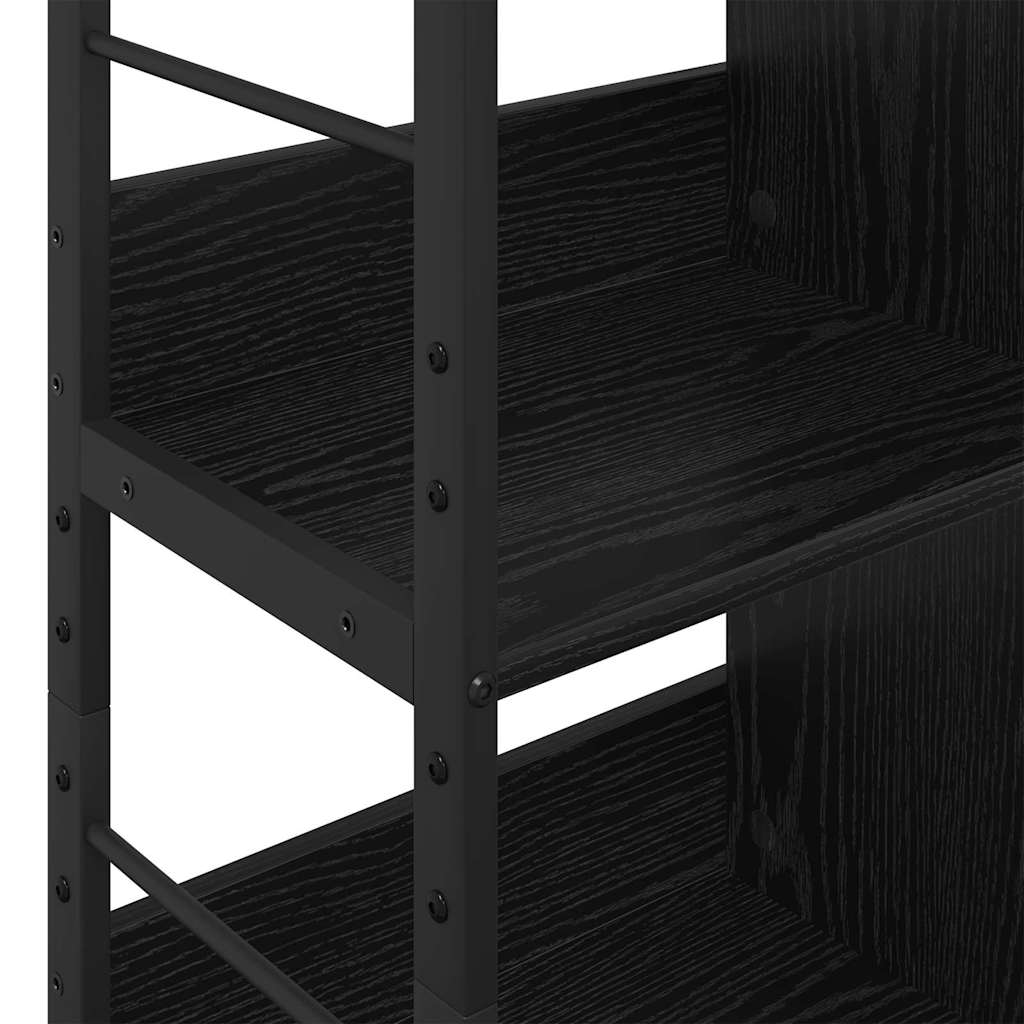 Bookshelf 6-Tier 82 x 32 x 112 cm Engineered Wood Black Oak