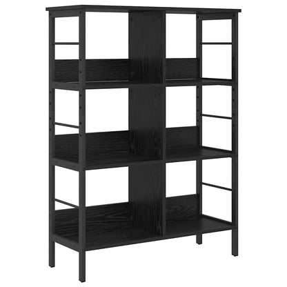 Bookshelf 6-Tier 82 x 32 x 112 cm Engineered Wood Black Oak