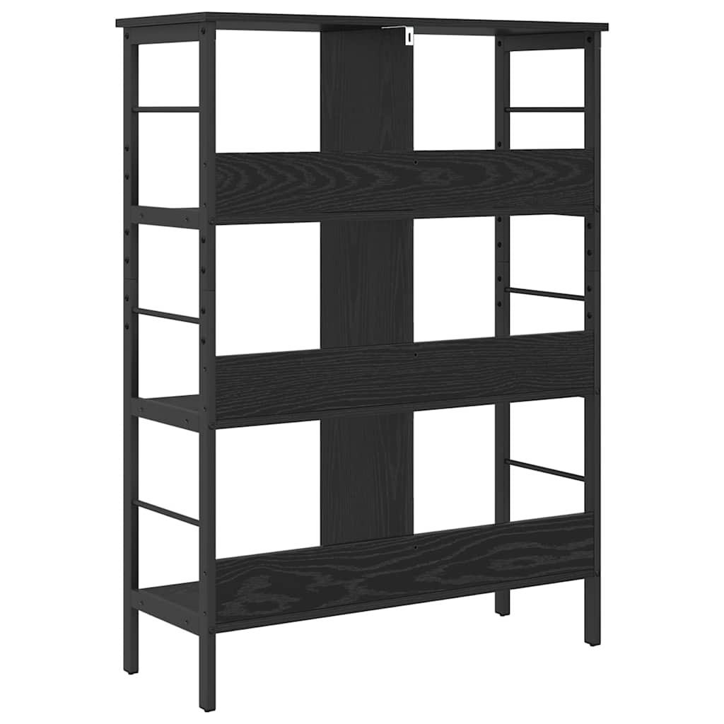 Bookshelf 6-Tier 82 x 32 x 112 cm Engineered Wood Black Oak