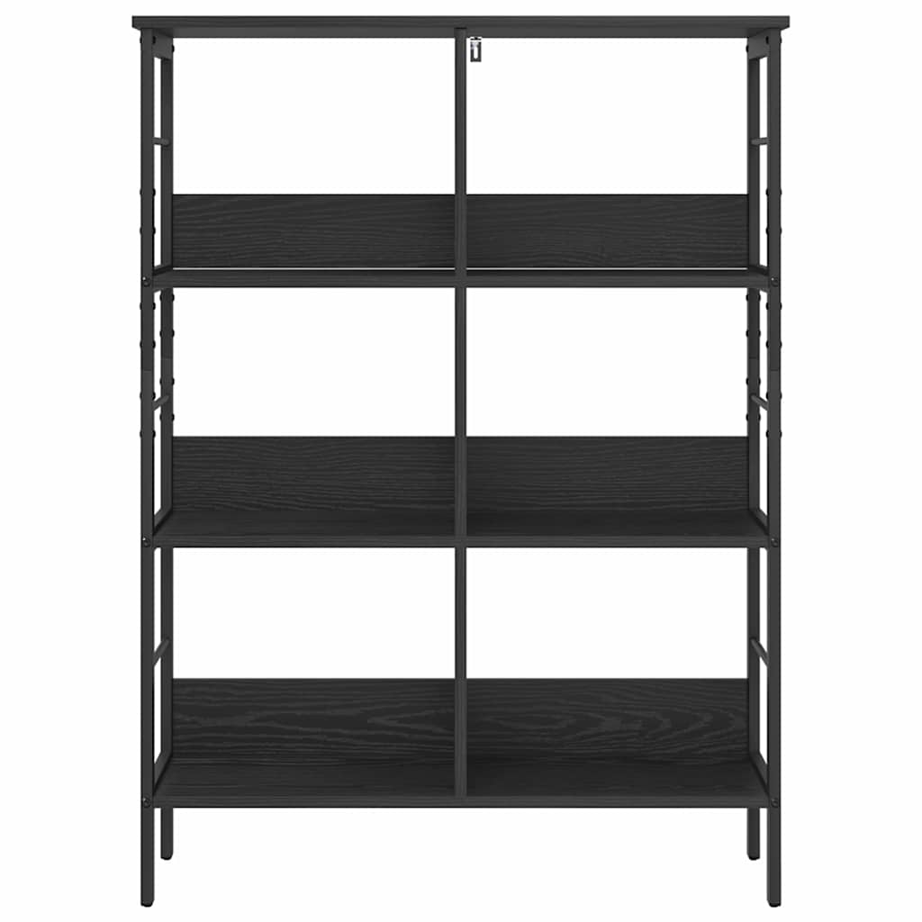 Bookshelf 6-Tier 82 x 32 x 112 cm Engineered Wood Black Oak