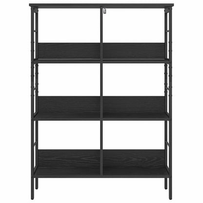 Bookshelf 6-Tier 82 x 32 x 112 cm Engineered Wood Black Oak