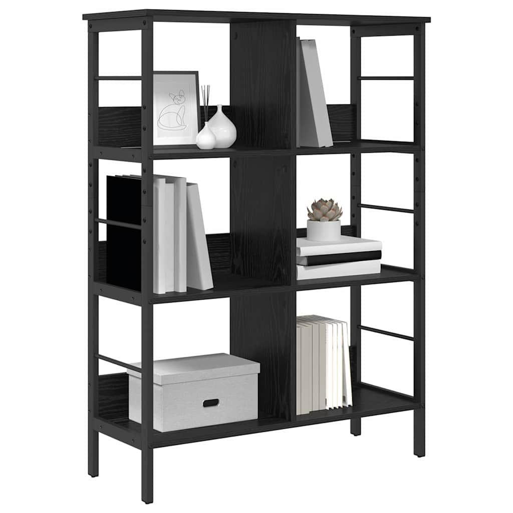 Bookshelf 6-Tier 82 x 32 x 112 cm Engineered Wood Black Oak