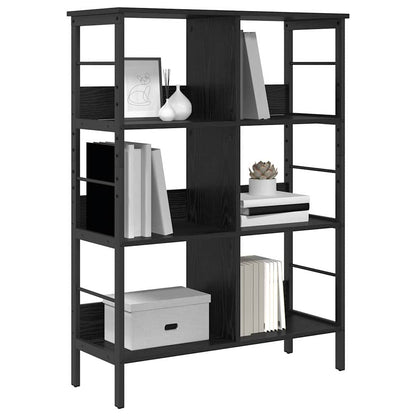 Bookshelf 6-Tier 82 x 32 x 112 cm Engineered Wood Black Oak