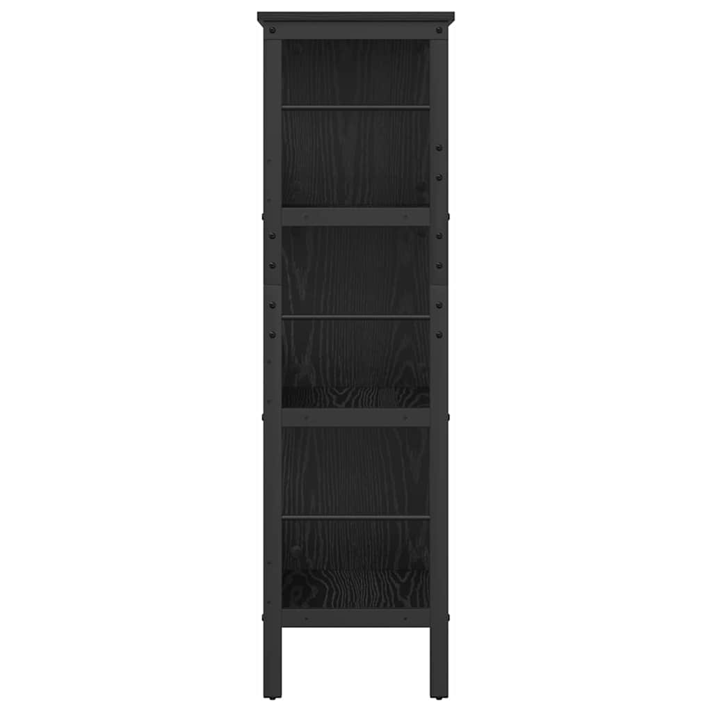 Bookshelf 6-Tier 82 x 32 x 112 cm Engineered Wood Black Oak