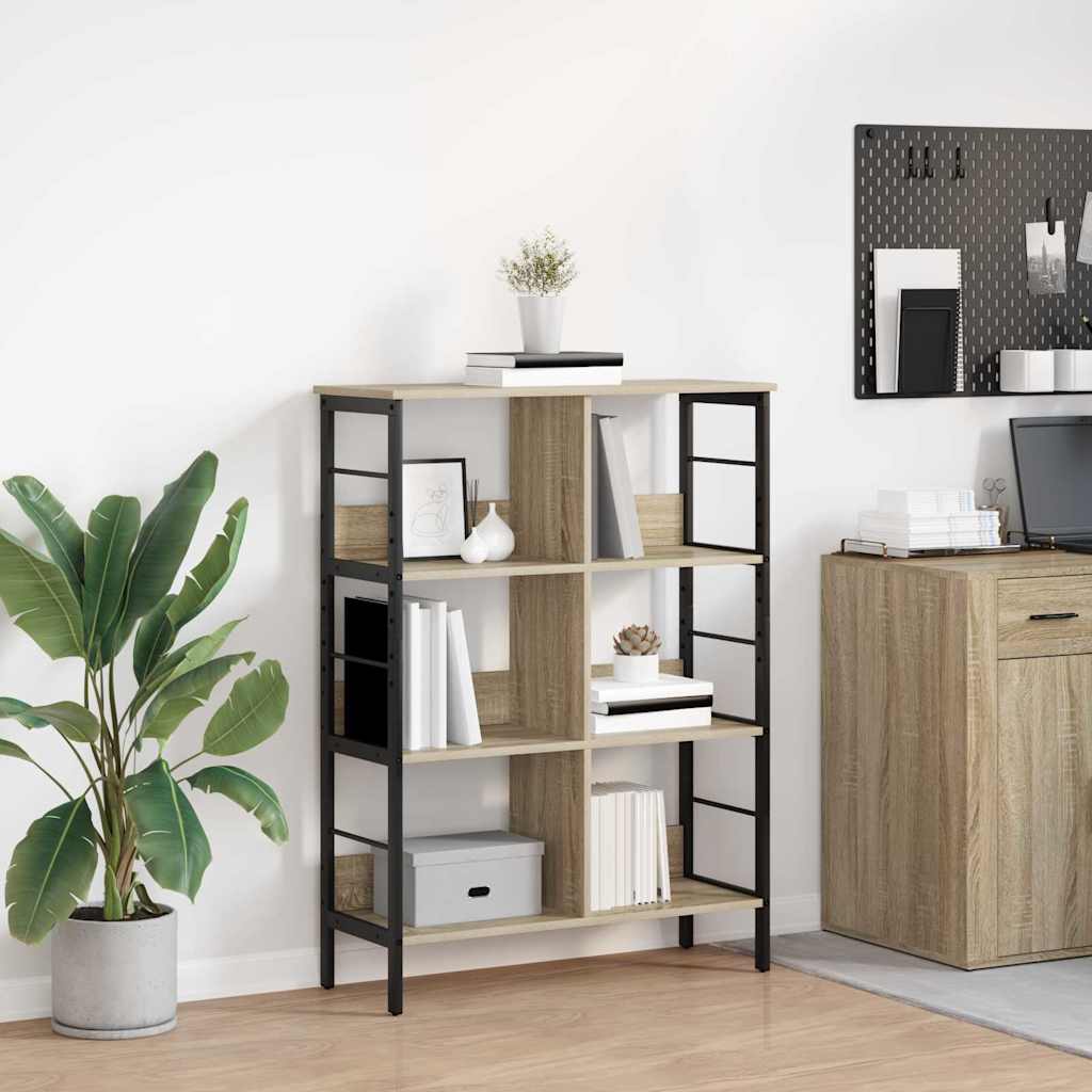 Bookshelf 6-Tier 82 x 32 x 112 cm Engineered Wood Sonoma Oak