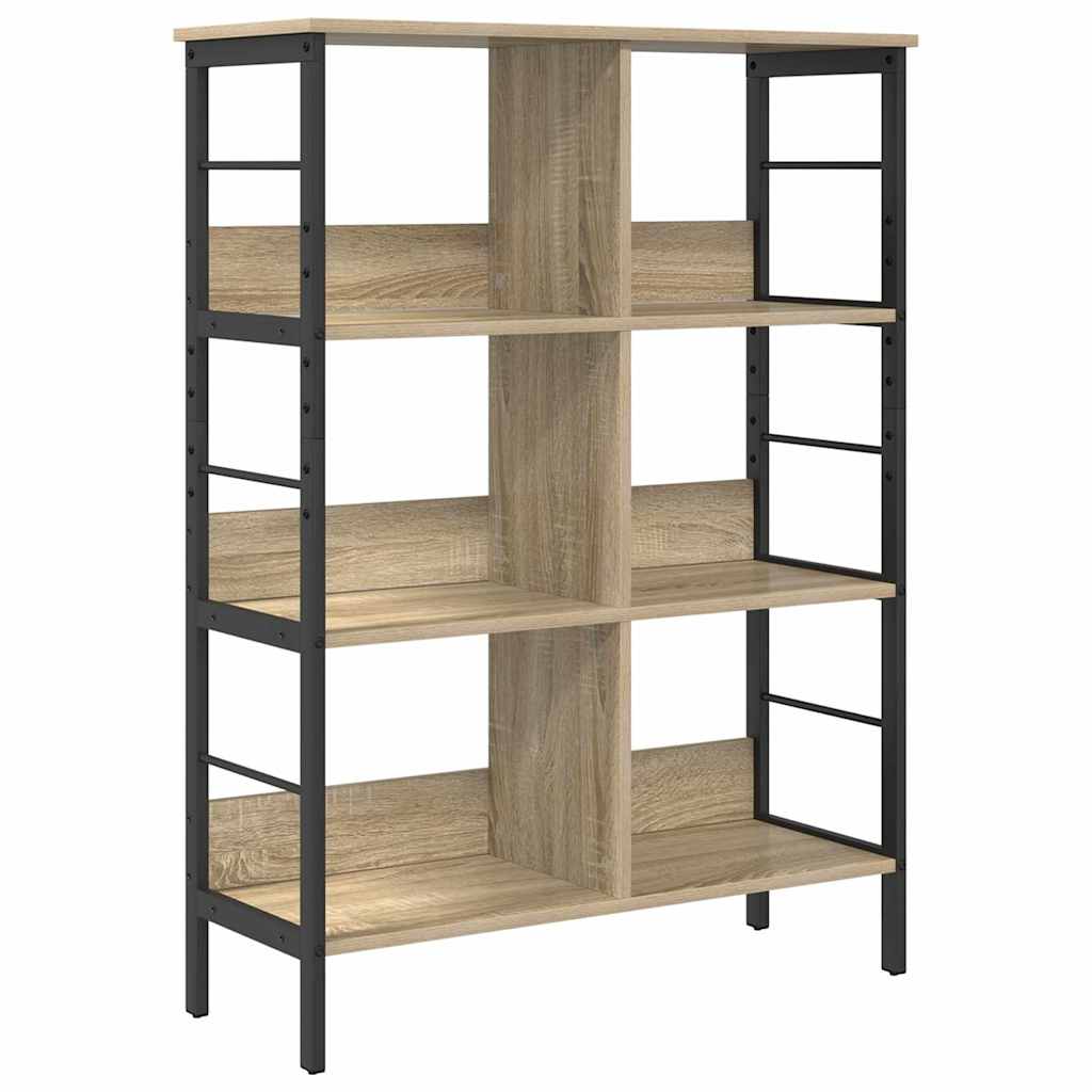 Bookshelf 6-Tier 82 x 32 x 112 cm Engineered Wood Sonoma Oak