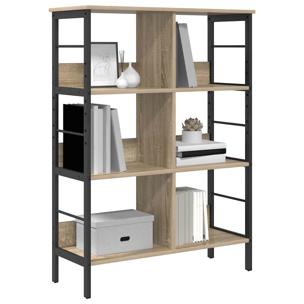 Bookshelf 6-Tier 82 x 32 x 112 cm Engineered Wood Sonoma Oak