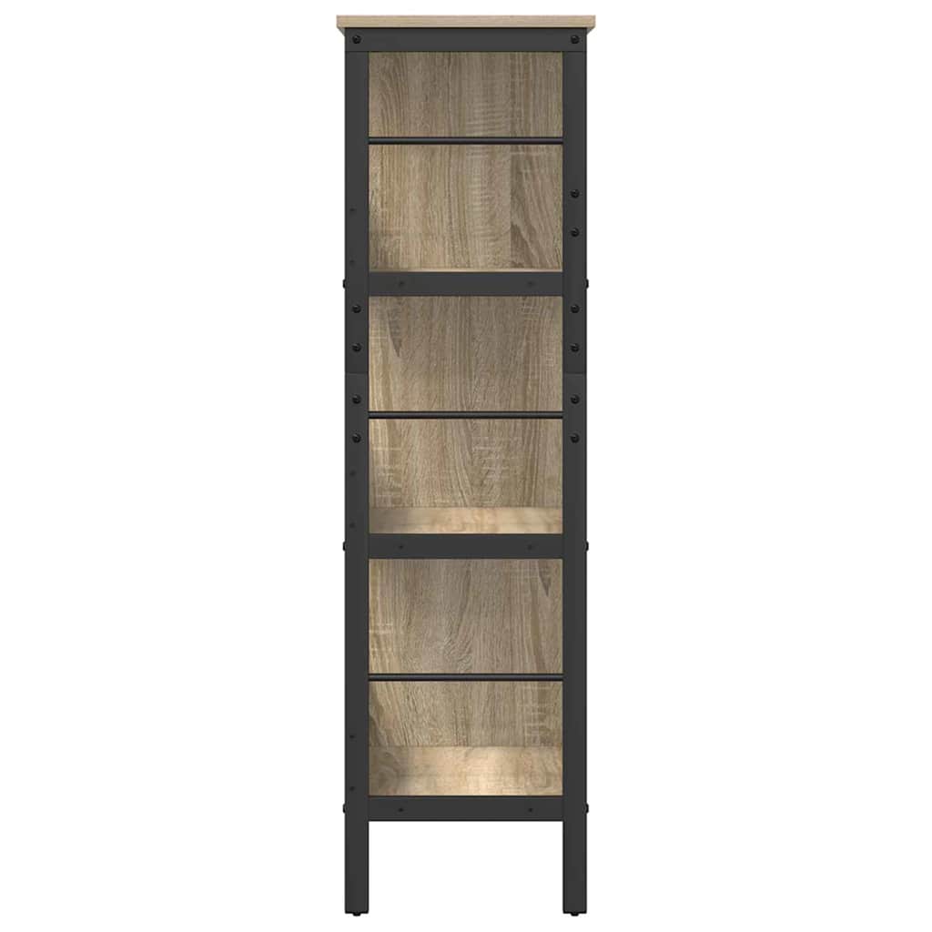Bookshelf 6-Tier 82 x 32 x 112 cm Engineered Wood Sonoma Oak