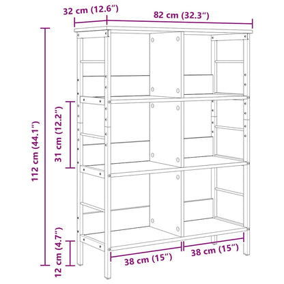 Bookshelf Sonoma Oak 82 x 32 x 112 cm Engineered Wood