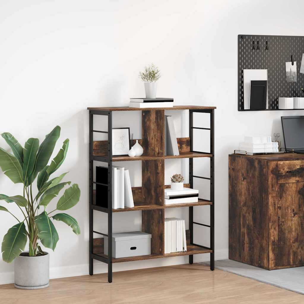 Bookshelf 6-Tier 82 x 32 x 112 cm Engineered Wood Smoked Oak