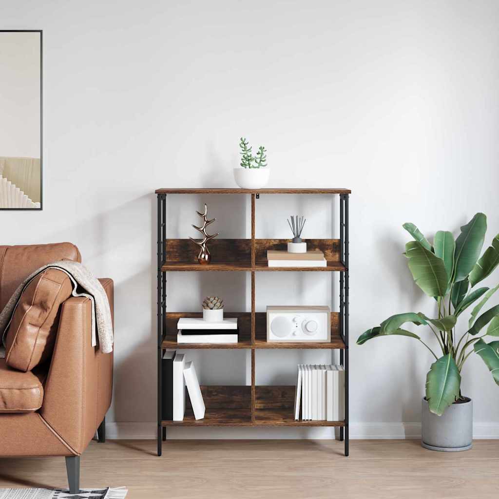Bookshelf 6-Tier 82 x 32 x 112 cm Engineered Wood Smoked Oak