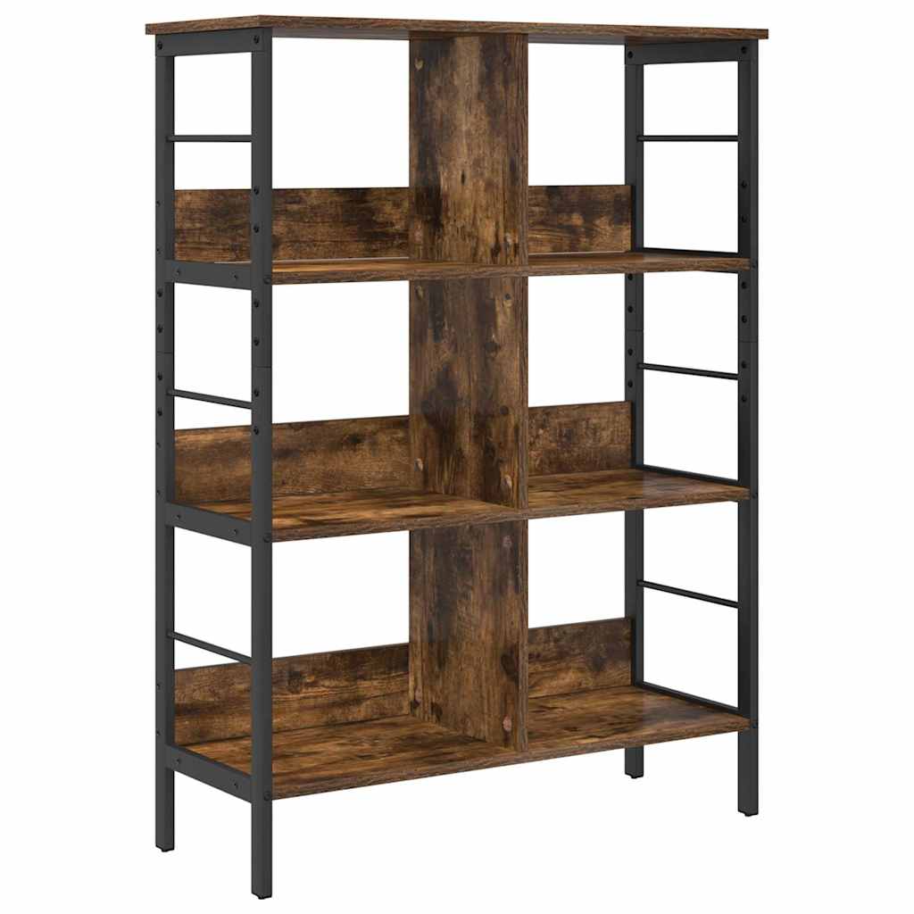 Bookshelf 6-Tier 82 x 32 x 112 cm Engineered Wood Smoked Oak