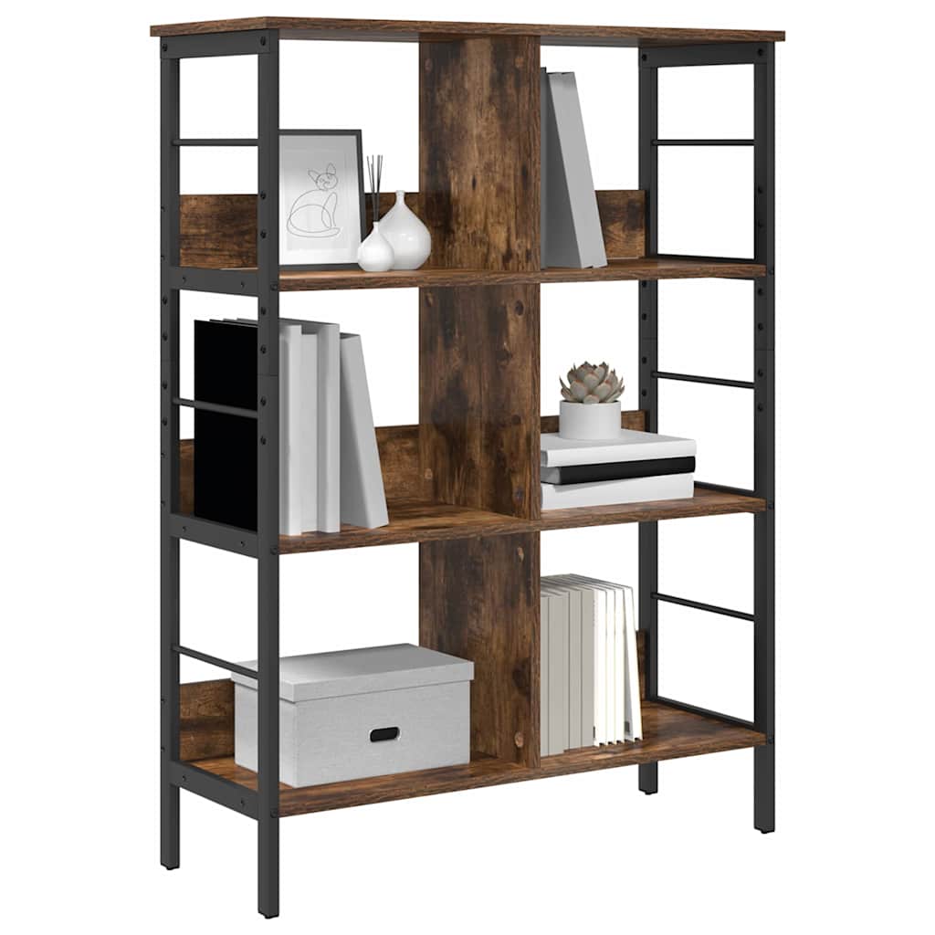 Bookshelf 6-Tier 82 x 32 x 112 cm Engineered Wood Smoked Oak