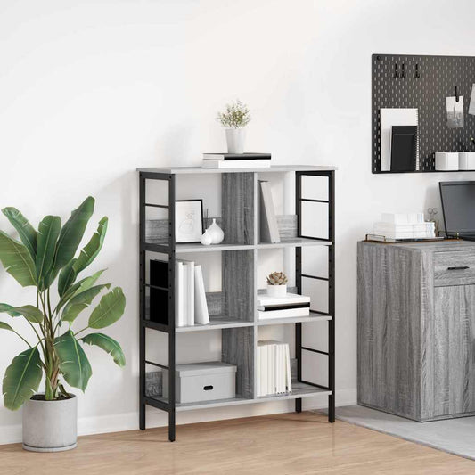 Bookshelf 6-Tier 82 x 32 x 112 cm Engineered Wood Grey Sonoma