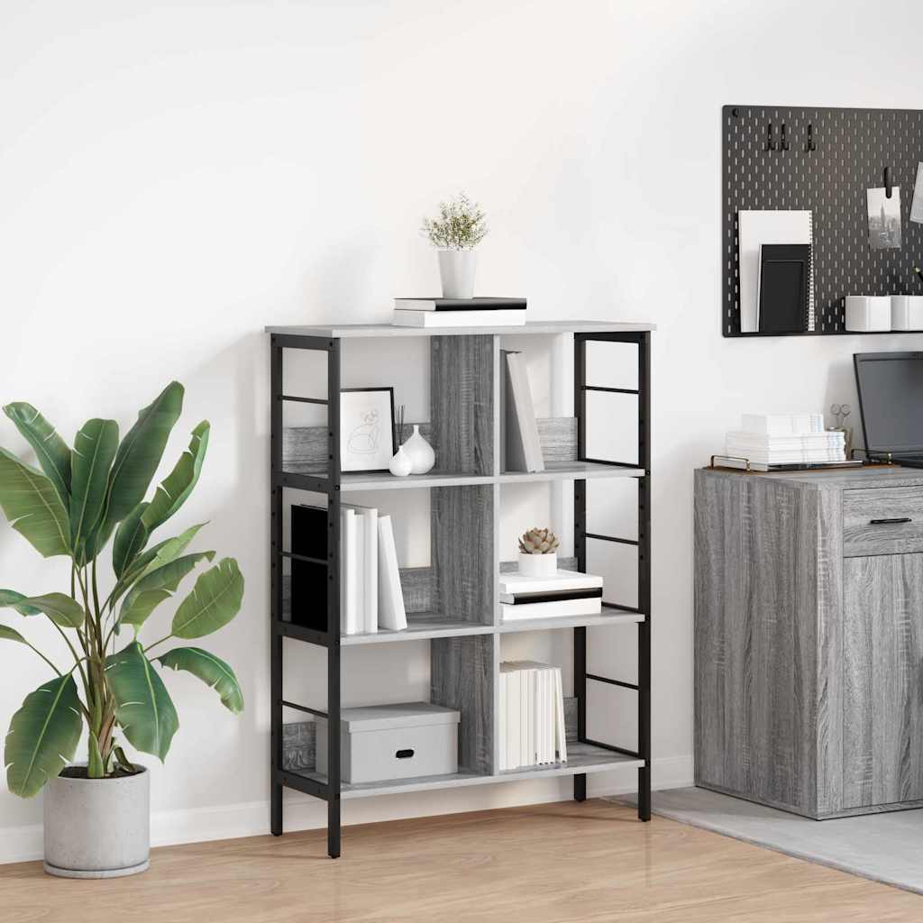 Bookshelf 6-Tier 82 x 32 x 112 cm Engineered Wood Grey Sonoma