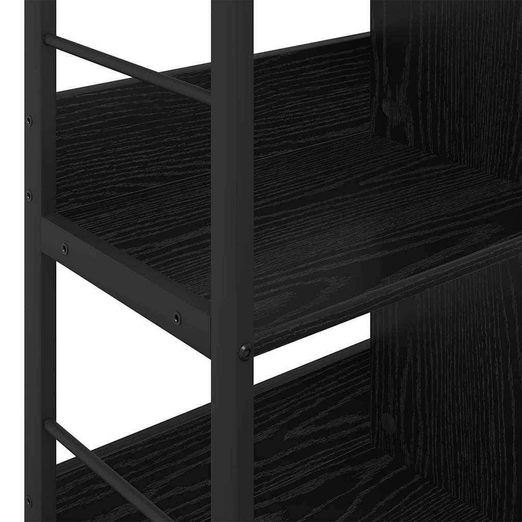 Bookshelf 4-Tier 82 x 32 x 79 cm Engineered Wood Black Oak