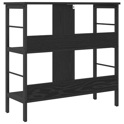 Bookshelf 4-Tier 82 x 32 x 79 cm Engineered Wood Black Oak