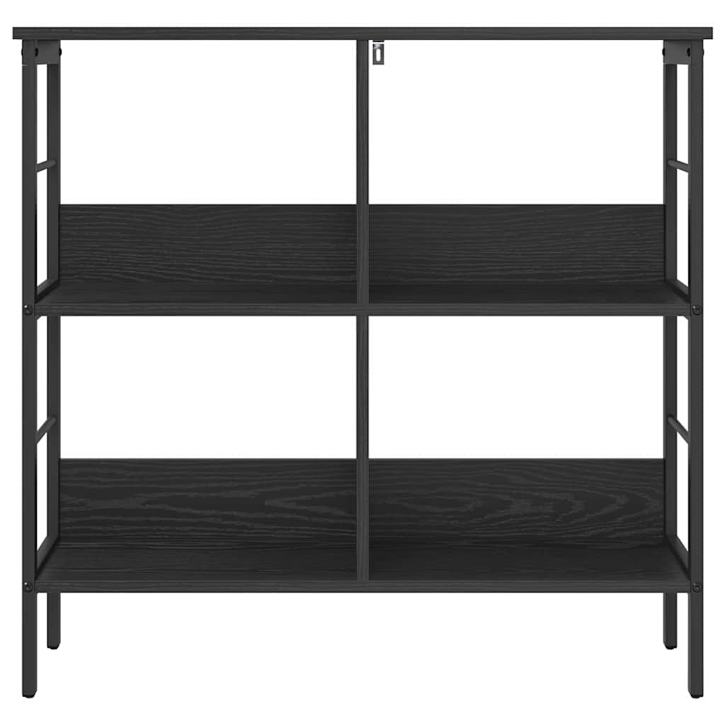 Bookshelf 4-Tier 82 x 32 x 79 cm Engineered Wood Black Oak