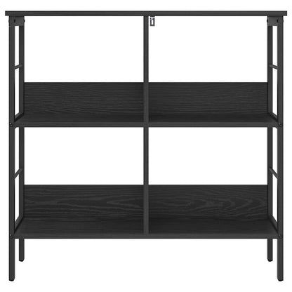 Bookshelf 4-Tier 82 x 32 x 79 cm Engineered Wood Black Oak