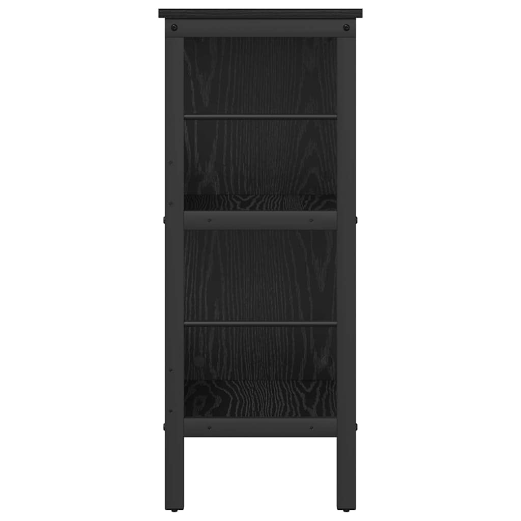 Bookshelf 4-Tier 82 x 32 x 79 cm Engineered Wood Black Oak