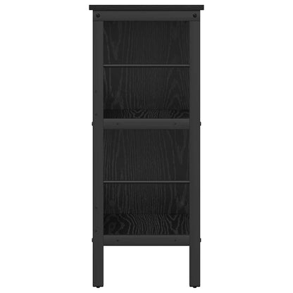 Bookshelf 4-Tier 82 x 32 x 79 cm Engineered Wood Black Oak