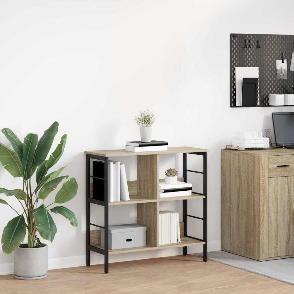 Bookshelf 4-Tier 82 x 32 x 79 cm Engineered Wood Sonoma Oak