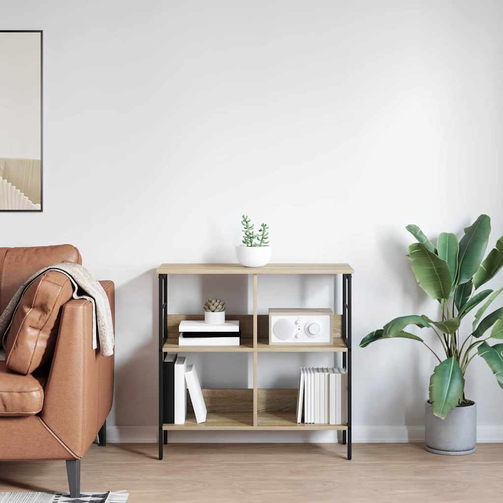 Bookshelf 4-Tier 82 x 32 x 79 cm Engineered Wood Sonoma Oak