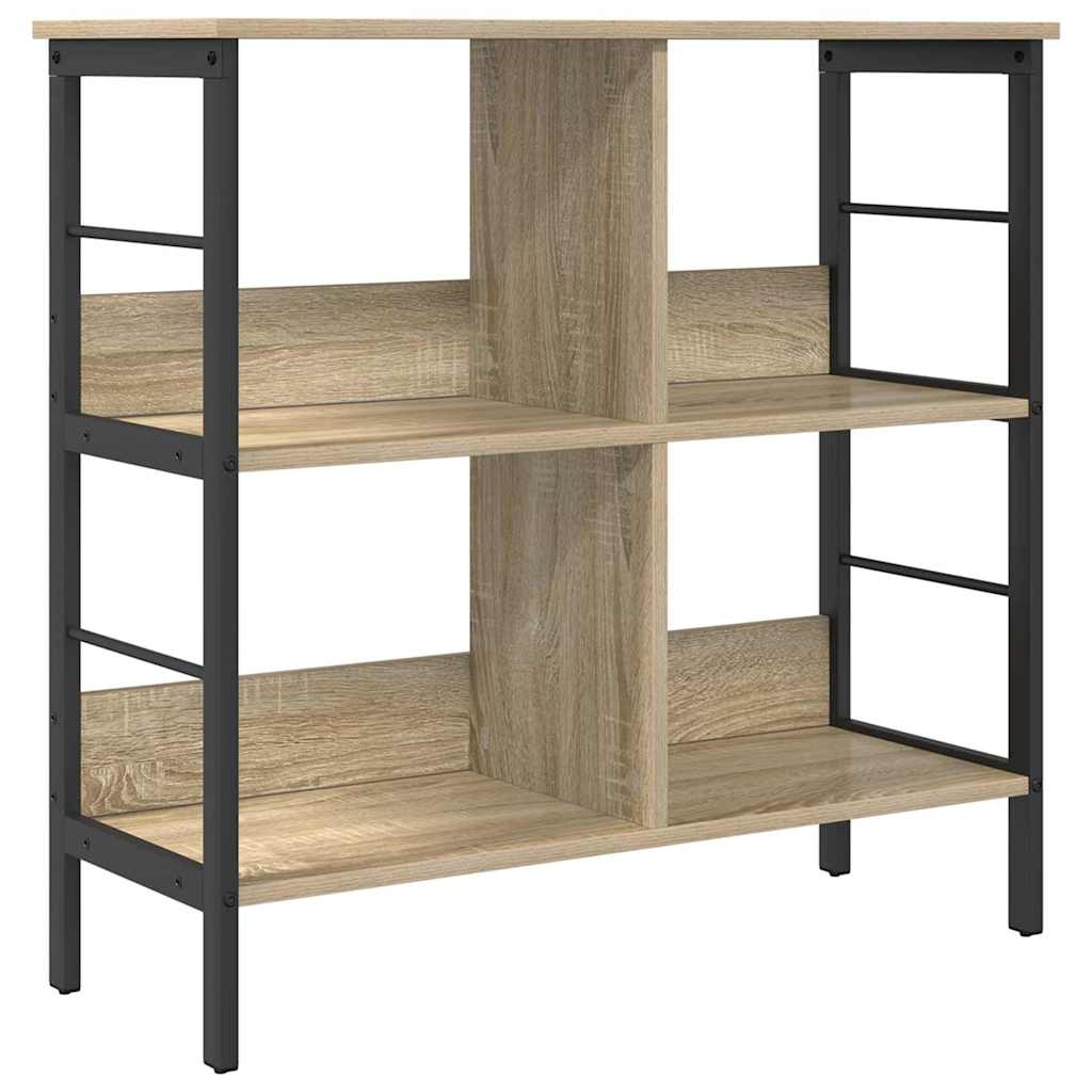 Bookshelf 4-Tier 82 x 32 x 79 cm Engineered Wood Sonoma Oak