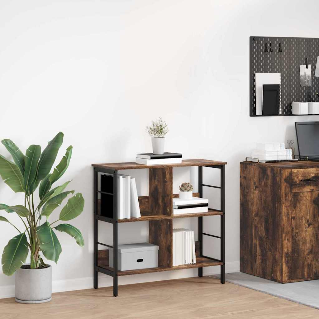 Bookshelf 4-Tier 82 x 32 x 79 cm Engineered Wood Smoked Oak