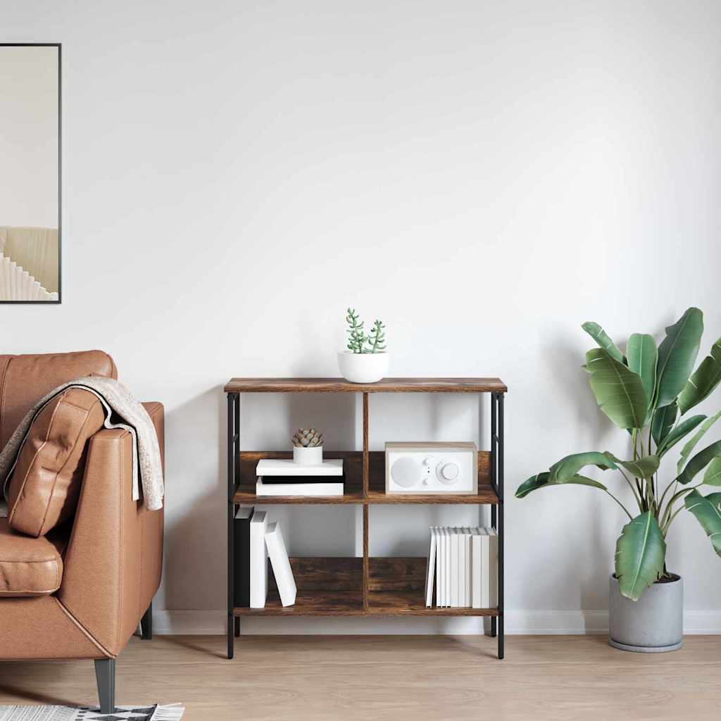 Bookshelf 4-Tier 82 x 32 x 79 cm Engineered Wood Smoked Oak