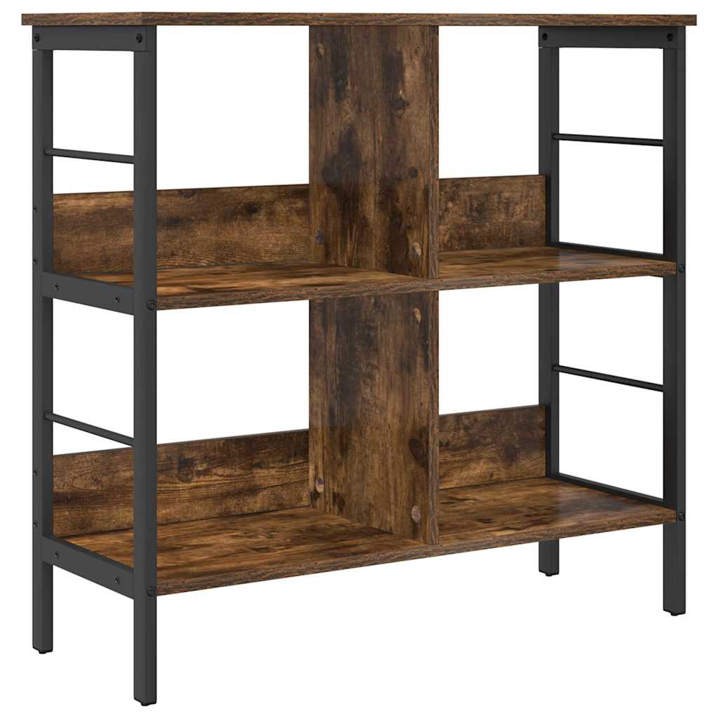 Bookshelf 4-Tier 82 x 32 x 79 cm Engineered Wood Smoked Oak