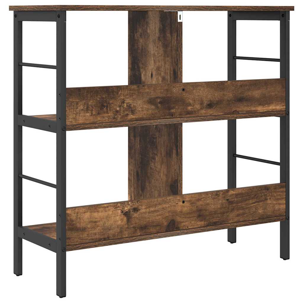 Bookshelf 4-Tier 82 x 32 x 79 cm Engineered Wood Smoked Oak