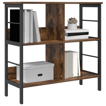 Bookshelf 4-Tier 82 x 32 x 79 cm Engineered Wood Smoked Oak