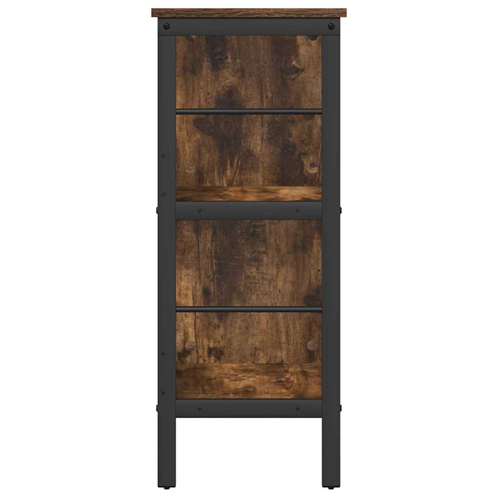Bookshelf 4-Tier 82 x 32 x 79 cm Engineered Wood Smoked Oak