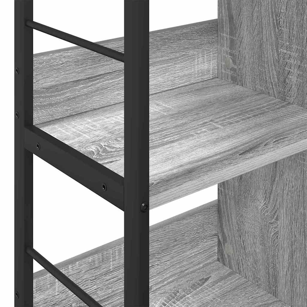 Bookshelf 4-Tier 82 x 32 x 79 cm Engineered Wood Grey Sonoma
