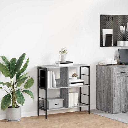 Bookshelf 4-Tier 82 x 32 x 79 cm Engineered Wood Grey Sonoma